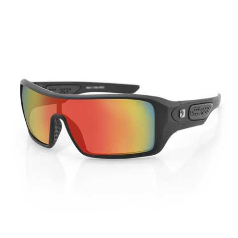 Bobster Paragon Sunglass Matte Blk Anti-Fog Smoked Crimson Mirror Epar001
