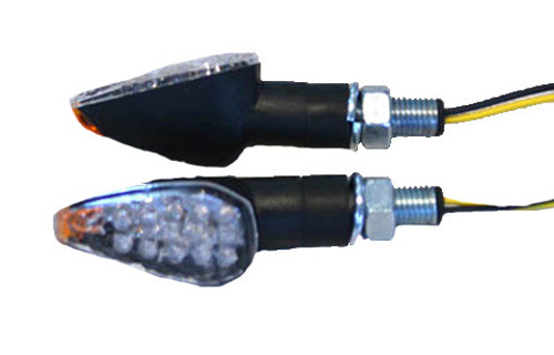 Led Ultra Minimarker Lights Triangle W/Amber Tip Blk Short 25-8945