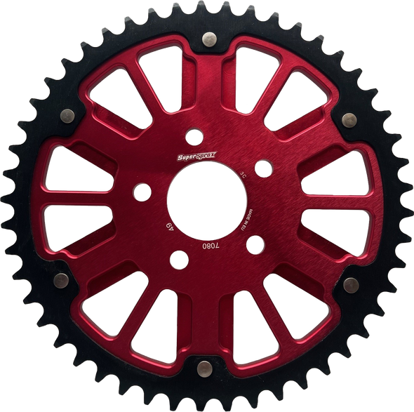 Supersprox Stealth 51T Rear Sprocket Red Alum Car  Blk Steel Teeth Rst-7080:51-Red