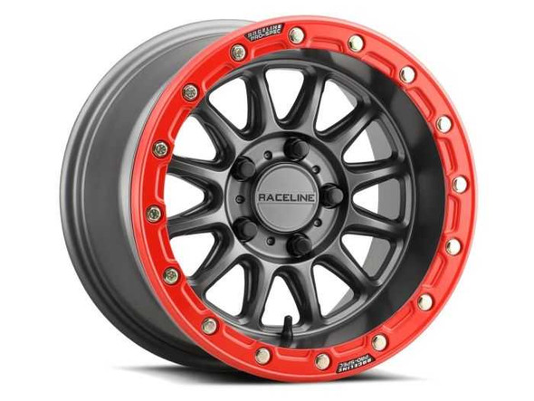 Raceline Wheels Raceline Alpha Gunmetal W/Red Ring 15X10 5X114.3 +25 A14Gr-51012+25