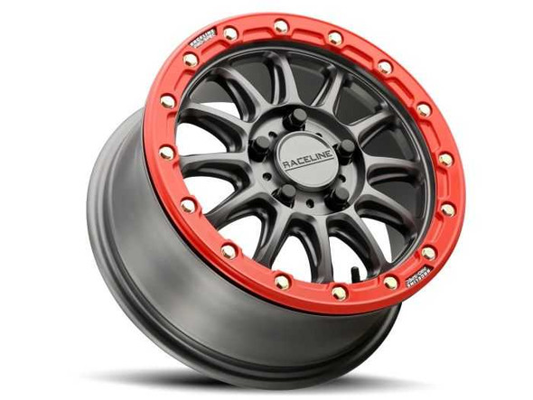 Raceline Wheels Raceline Alpha Gunmetal W/Red Ring 15X7 5X114.3 +53 A14Gr-57012+53