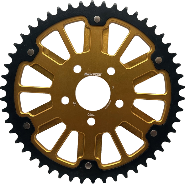 Supersprox Stealth 53T Rear Sprocket Gld Alum Car  Blk Steel Teeth Rst-7080:53-Gld