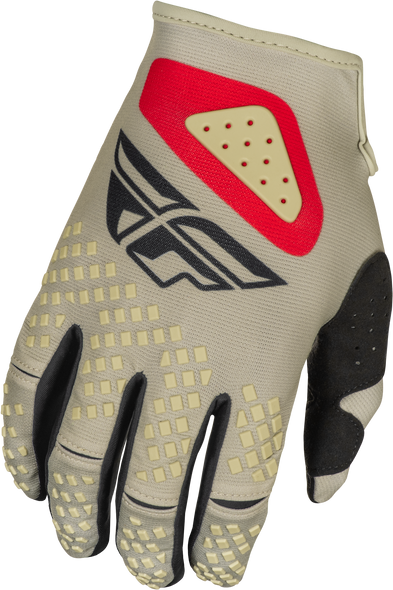 Fly Racing Kinetic Sym Gloves Light Grey/Red/Black Xs 378-410Xs
