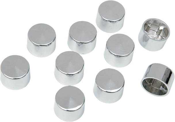 Drag Specialties Bolt Covers - 12 Point - 1/4" - Chrome - 10 Pack