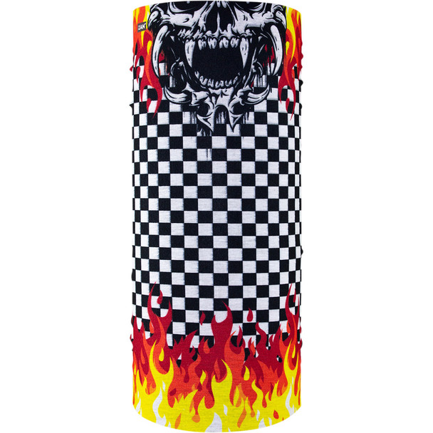 Zan Headgear Motley Tube Polyester Neck Tube - Checkered Flames T450