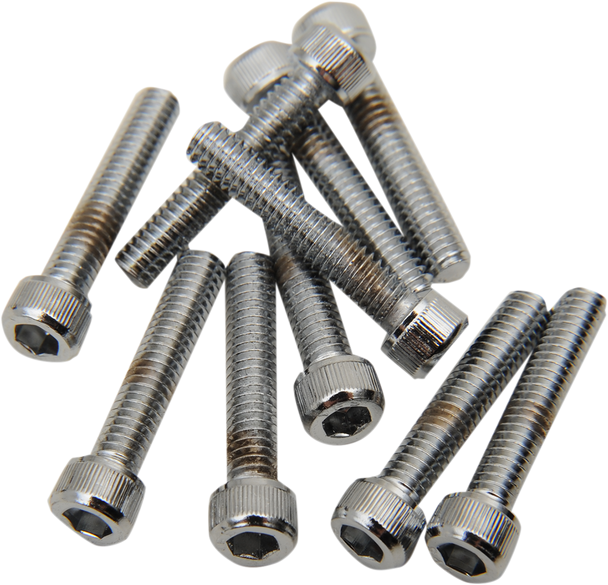 Drag Specialties Bolts - Socket-Head - Replacement - Knurled/Coarse Thread - #8-32 X 1/2" - 10 Pack
