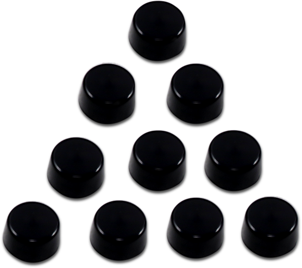 Drag Specialties Bolt Covers - Hex - Side Cut - 7/16" - Black - 10 Pack