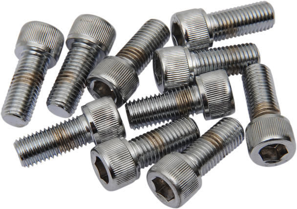 Drag Specialties Bolts - Socket-Head/Replacement - Knurled/Fine Thread - 5/16"-24 X 3/4" - 10 Pack