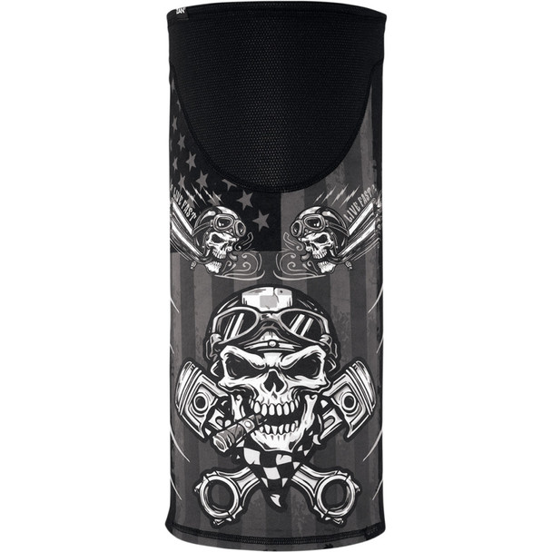 Zan Headgear Motley Tube Sportflex Windproof Neck Tube - Biker Skull Tw712