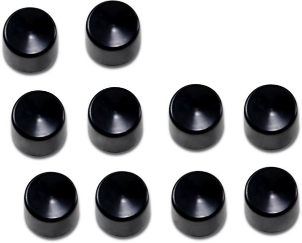 Drag Specialties Bolt Covers - Hex - Deep - 9/16" - Black - 10 Pack