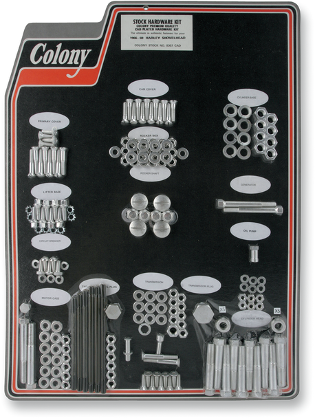 Colony Hardware Kit - Cadmium - '66-'69 8307 Cad
