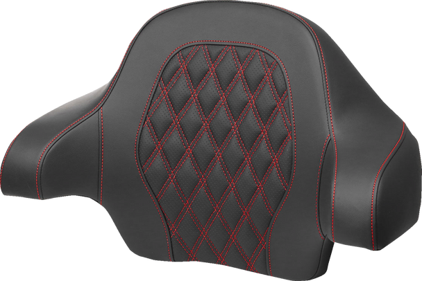 Tour-Pak Backrest Pad - Lattice Stitch - Red Stitch - Fl '14-'24 814-07-15004