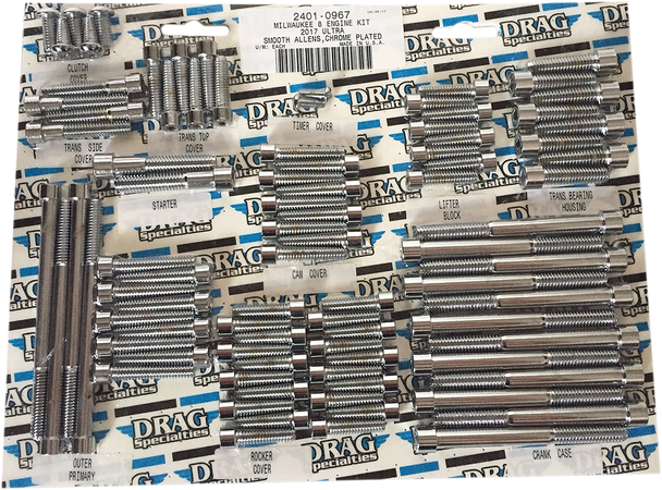 Drag Specialties Bolt Kit - Engine - Allen - Chrome - Smooth - M8