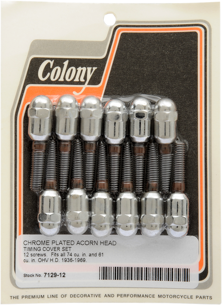 Colony Acorn Screw Kit - Cam Cover - '36-'69 Big Twin 7129-12
