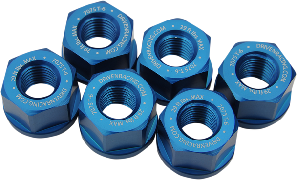Driven Racing Aluminum Sprocket Nuts - Blue - M10 X 1.25 Dsnbl