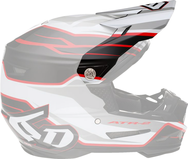6D Helmets Atr-2 Visor - Phase - White Red 72-6099