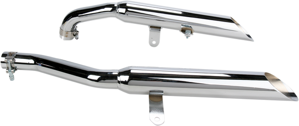 Cobra Slashcut Mufflers - Chrome - Xv750/1100 2165Sc