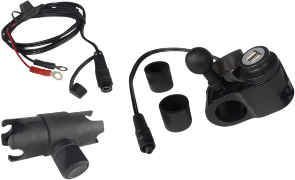 Gears Canada Dual Usb Charger - 1" Ball Mount - Chrome 100366-15