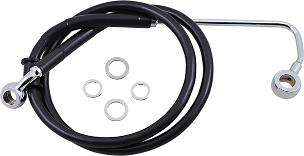 Drag Specialties Brake Line - +4" - Black - '15-'17 Softail