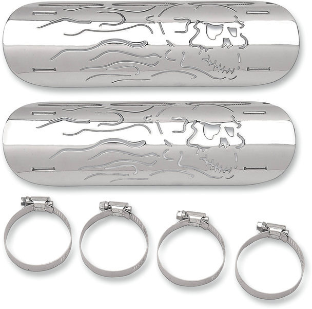 Drag Specialties Flame Skull Heat Shields