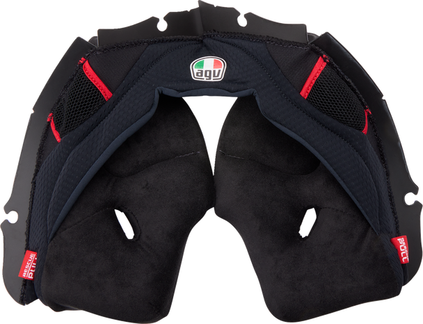 Agv Pista Gp Rr Cheek Pads - Black/Red - 2Xl 20Kit603010012X