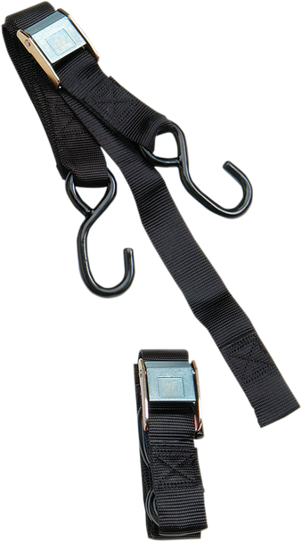Parts Unlimited Heavy-Duty Cam Buckle Tie-Downs - 1-1/2" X 6' - Black