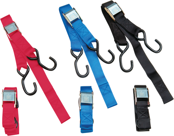 Parts Unlimited Heavy-Duty Cam Buckle Tie-Downs - 1-1/2" X 6' - Blue