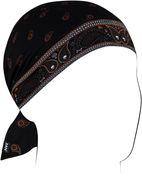 Zan Headgear Flydanna Sportflex - Black/Orange Classic Bandana Zl197