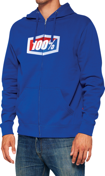 100% Official Fleece Zip-Up Hoodie - Royal - 2Xl 20032-00024