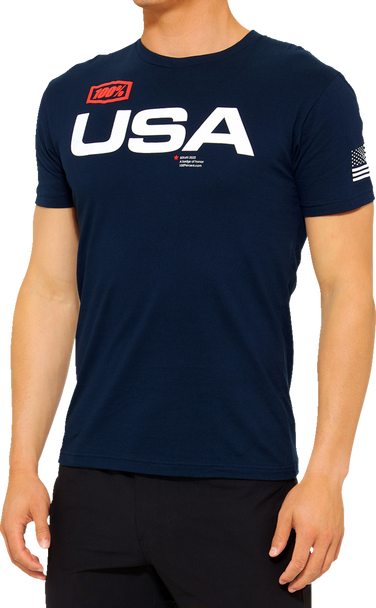 100% Mx Of Nations T-Shirt - Navy - Small 20000-00164