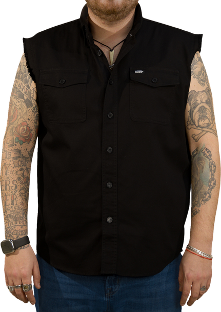 Lethal Threat Usa Skull Melt Sleeveless Shirt - Black - Xl Co60213Xl