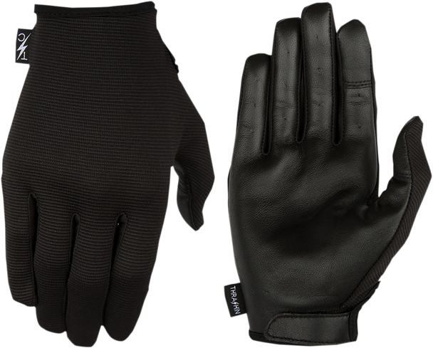 Thrashin Supply Co. Stealth Leather Palm Gloves - Black -Medium Slg-01-009