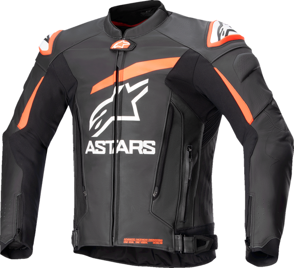 Gp Plus R V4 Leather Jacket - Black/Red Fluo/White - Us 40 / Eu 50 3100524-1321-50