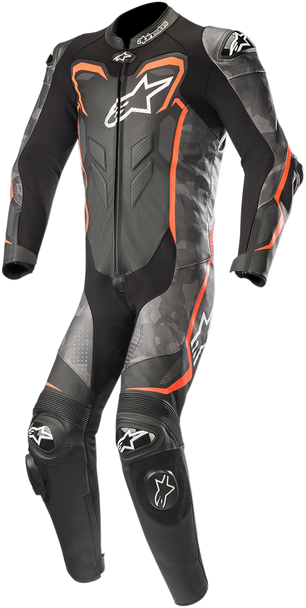 Gp Plus V2 Camo 1-Piece Leather Suit - Black/Charcoal/Red Fluorescent - Us 46 / Eu 56 3150718-994-56