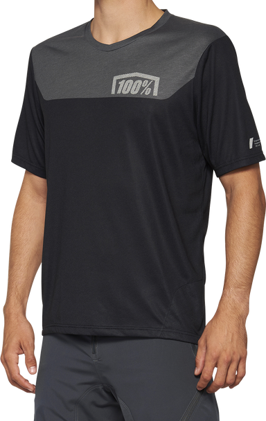 100% Airmatic Short-Sleeve Jersey - Black/Charcoal - Large 40014-00002