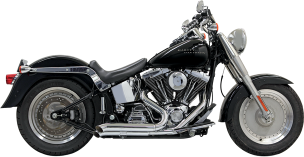 Bassani Xhaust Pro Street Exhaust - Chrome - Turn Out - '86-'17 Softail 1S24D