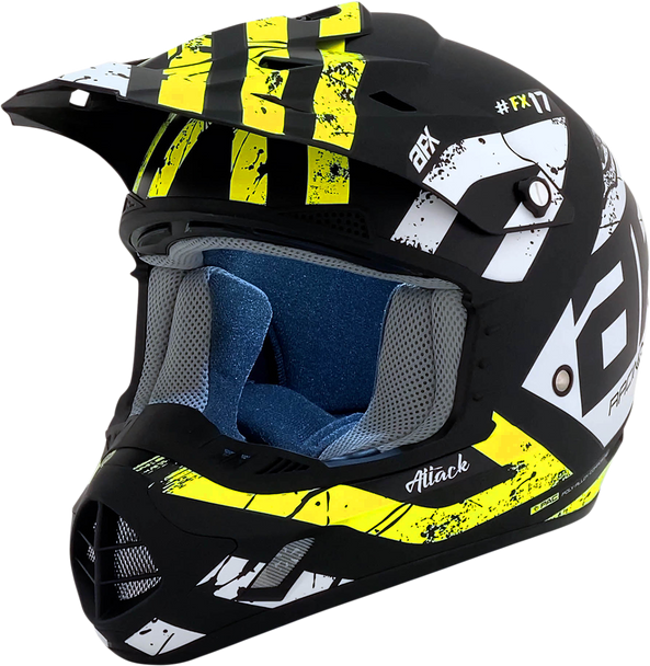 Afx Fx-17Y Helmet - Attack - Matte Black/Hi-Vis Yellow - Large 0111-1416