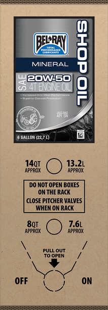Bel-Ray Shop Oil - 20W-50 - 6 U.S. Gal - Bag-In-Box 301291150033