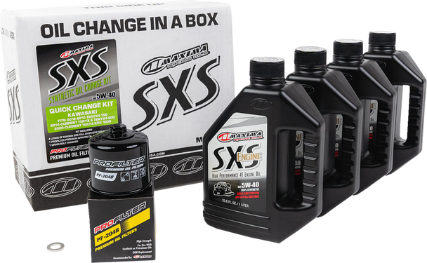 Maxima Racing Oil Sxs Synthetic Oil Change Kit - Kawasaki Teryx - 5W40 90-469013-Krx