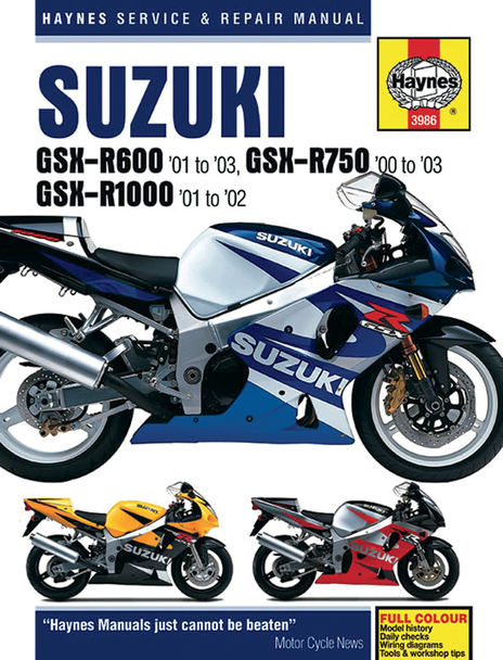 Haynes Manual - Suzuki Gsxr M3986