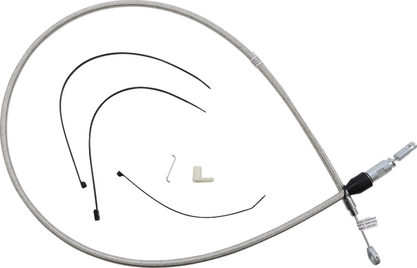 Magnum Shielding Polished Stainless Quick Connect Upper Clutch Cable 523416He