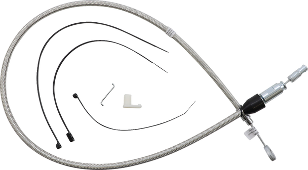 Magnum Shielding Polished Stainless Quick Connect Upper Clutch Cable 52344He