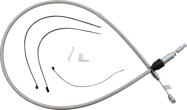 Magnum Shielding Polished Stainless Quick Connect Upper Clutch Cable 52348He