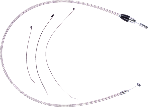 Polished Stainless Quick Connect Upper Clutch Cable 52384He