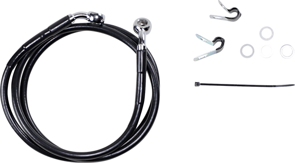 Drag Specialties Brake Line - Front - Black - +6" - Xl