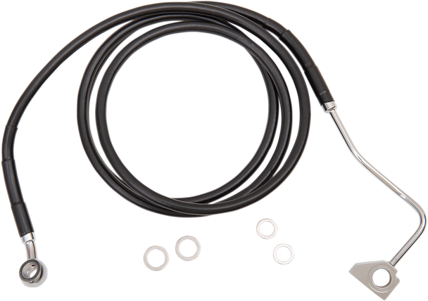 Drag Specialties Brake Line - Front (Upper) - Black - +6" With Abs