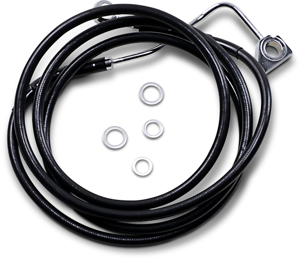 Drag Specialties Brake Line - Front (Upper) - Black - +12" With Abs
