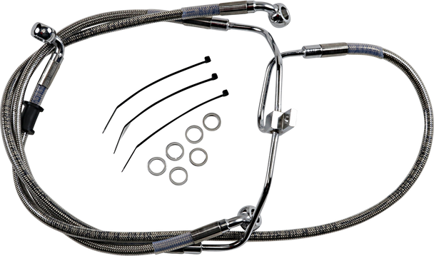 Drag Specialties Brake Line - +6" - Stainless Steel - Fxdf '08-'17