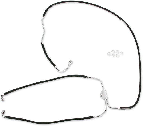 Drag Specialties Brake Line - Front (Lower/Mid) - Abs - Black