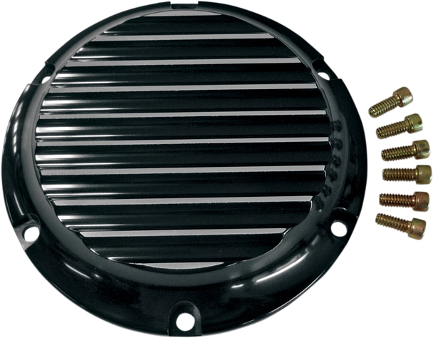 Joker Machine Derby Cover - Black/Silver - Finned - '04-'22 Xl 10-690B